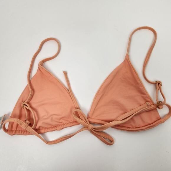 L*Space Brittany Triangle Bikini Top in Tangy Terry Orange Size Medium NWT - Picture 3 of 5